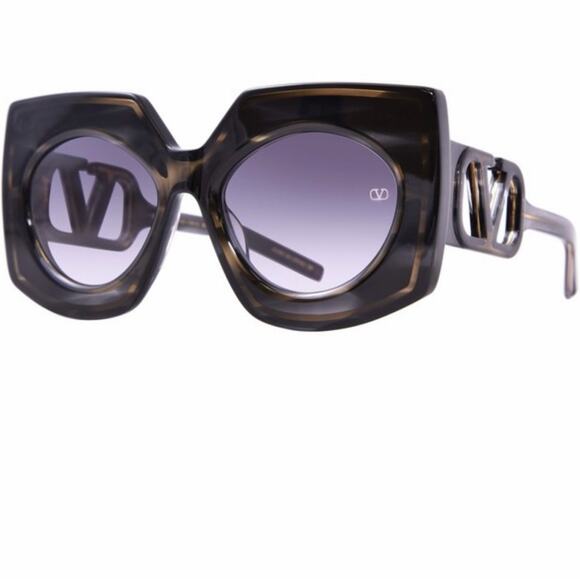 New! Valentino V SOUL VLS 127A Designer Black Swirl Sunglasses, Authentic main image 8
